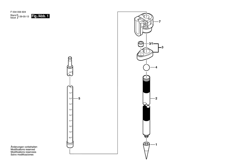 Diagram Diagram and Parts List for 4508TML F 034 056 604 Bosch Tool Stand & Cart