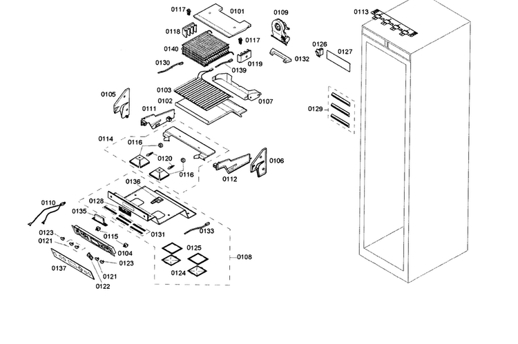 Control Panel Diagram and Parts List for T24IR70NSP 26 Thermador Refrigerator