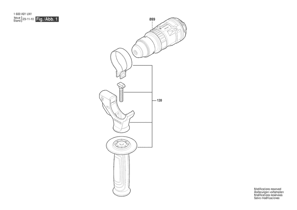 Section 1 Diagram and Parts List for GFA12-H 1600A01L1N Bosch Miscellaneous