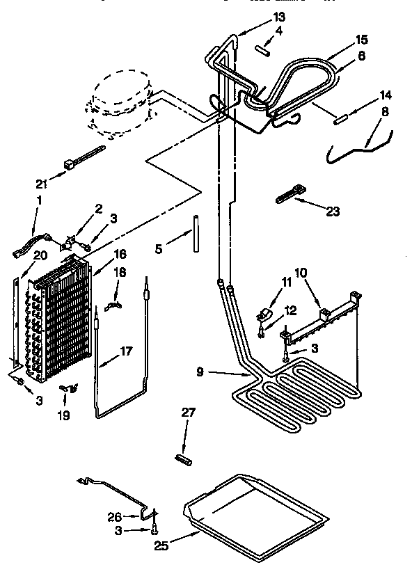 Lower Unit And Tubing Diagram and Parts List for TSS36QBW00  Thermador Refrigerator