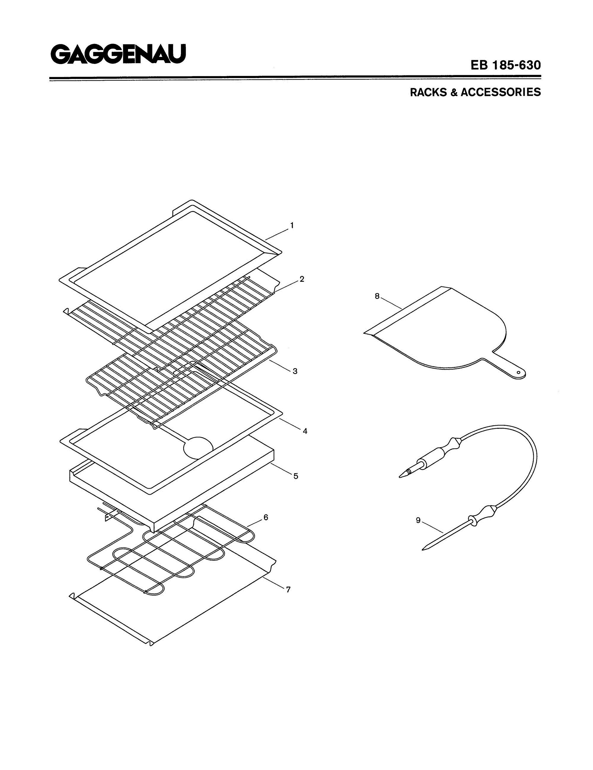 06 - RACKS & ACCESSORIES Diagram and Parts List for EB185-630  Bosch Range