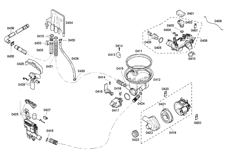 Valve Assy Diagram and Parts List for DWHD94EP 50 Thermador Dishwasher