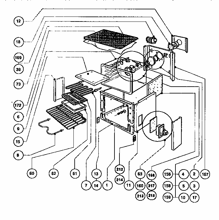 Main Oven Liner And Module Diagram and Parts List for RDDS30VQ  Thermador Range