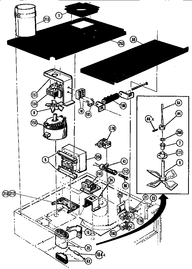 Microwave Components Diagram and Parts List for CMT21  Thermador Microwave