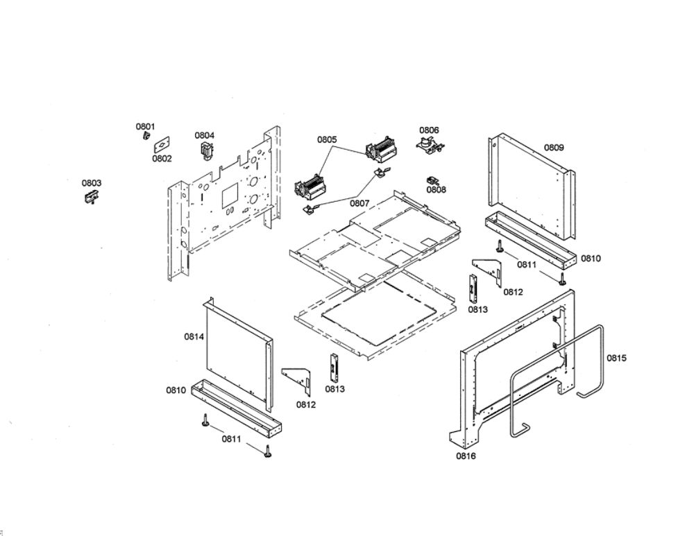 Side Panels/Cooling Fan Diagram and Parts List for PDR364GDZS 07 Thermador Range