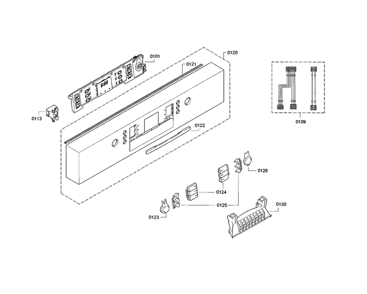 Control Panel Diagram and Parts List for SGE63E06UC 86 Bosch Dishwasher