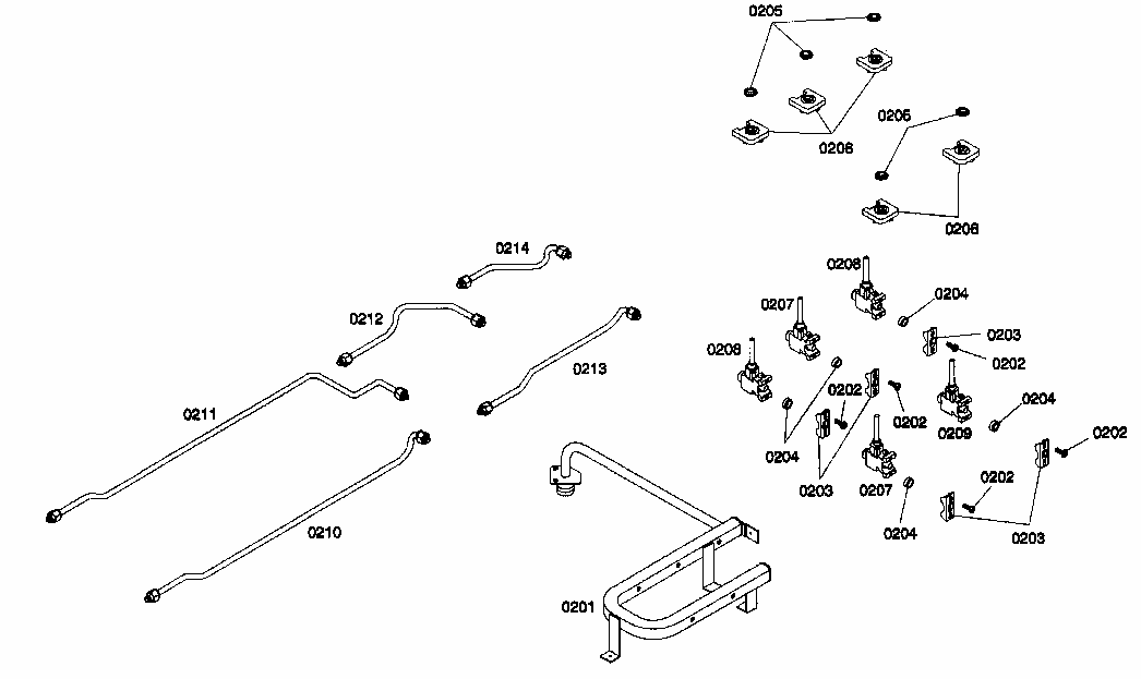 Valve Assy Diagram and Parts List for NGP942UC 01 Bosch Cooktop