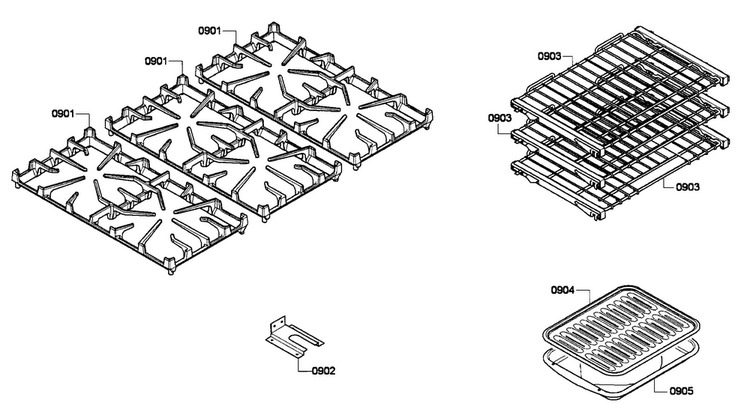 Racks/shelfs Diagram and Parts List for PRD366EPG-01  Thermador Range