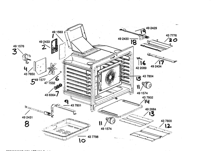 Oven Cavity Asy Diagram and Parts List for HGS256UC 01 Bosch Range