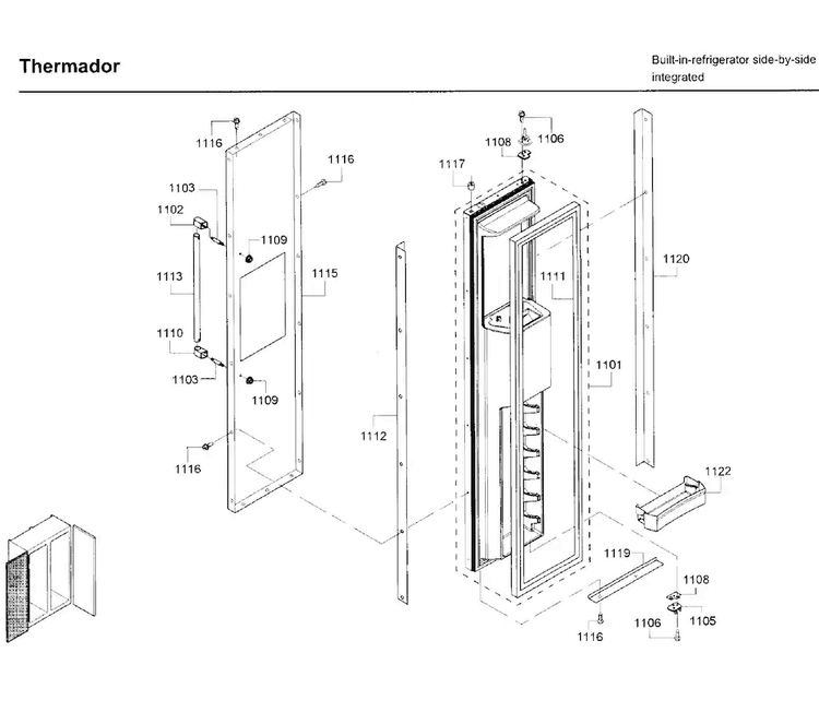 Door Asy 2 Diagram and Parts List for T42BD820NS 10 Thermador Refrigerator