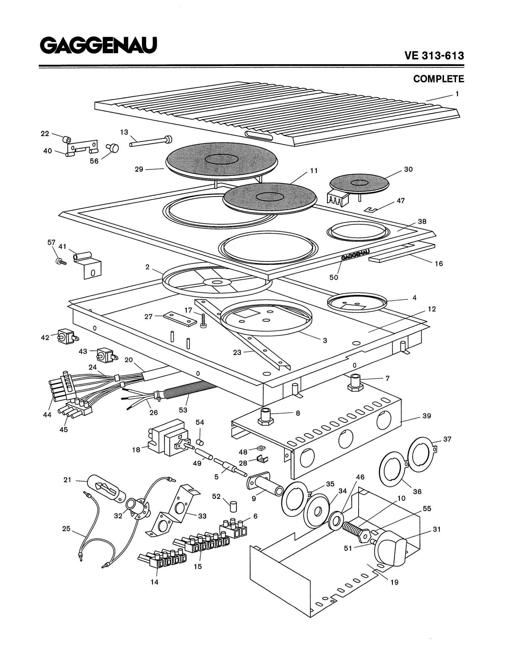 01 - COMPLETE Diagram and Parts List for VE313-613  Bosch Range