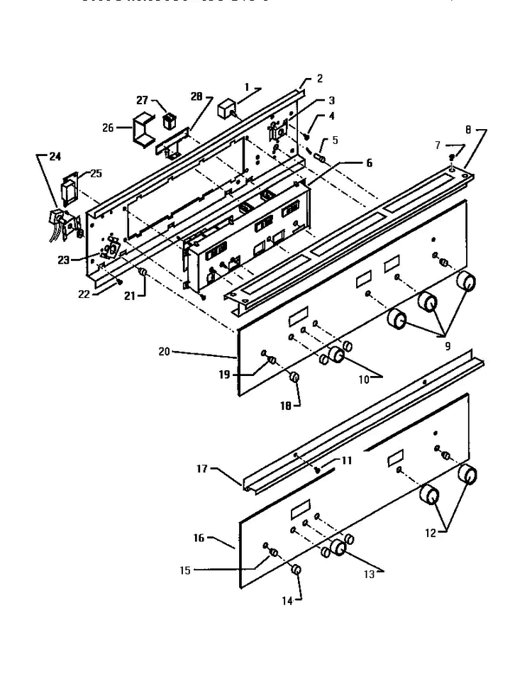 Control Panel Diagram and Parts List for CMT127N-01  Thermador Microwave