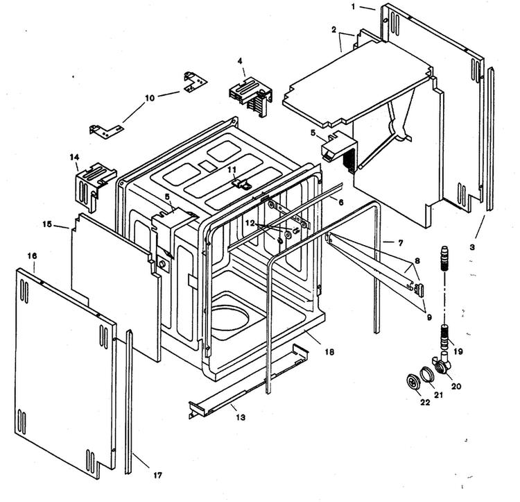 Tank Assy Diagram and Parts List for SHU6802UC 12 Bosch Dishwasher