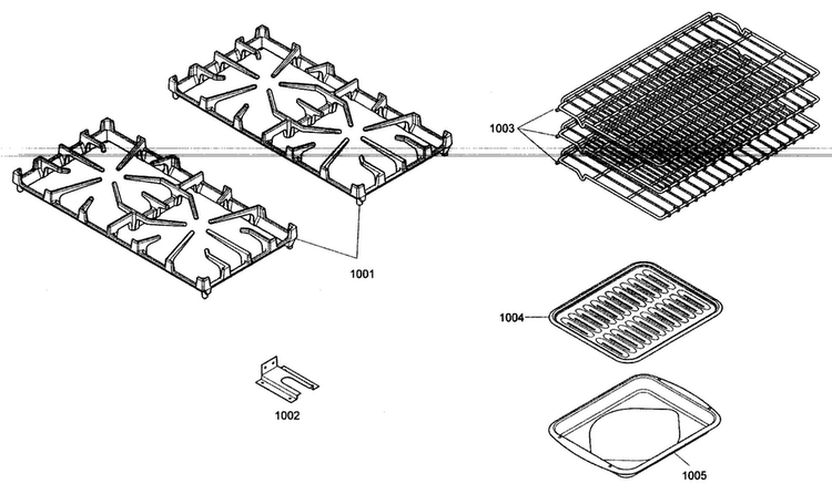 Accessory Diagram and Parts List for PRG364EDH02  Thermador Range