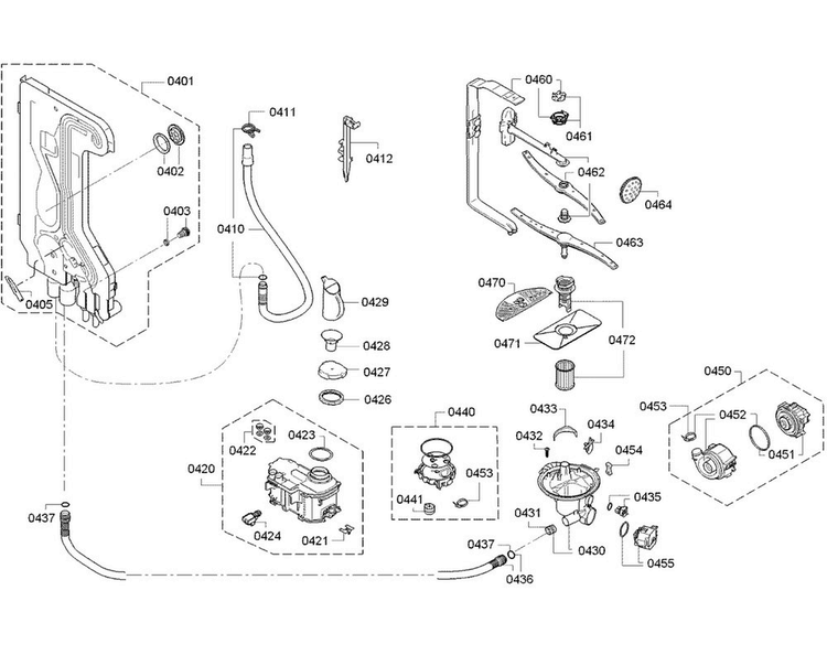 Pump Diagram and Parts List for SGX68U55UC C6 Bosch Dishwasher