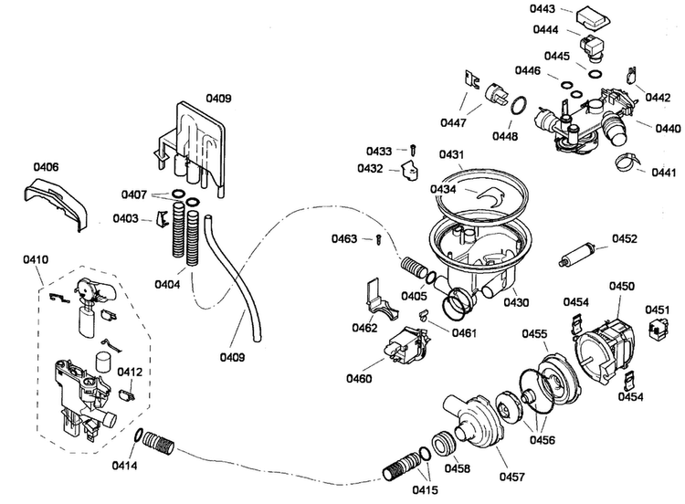Pump Assy Diagram and Parts List for SRX53C15UC 01 Bosch Dishwasher