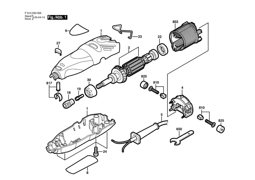 Diagram Diagram and Parts List for 300 F 013 030 000 Bosch Multi-Tool