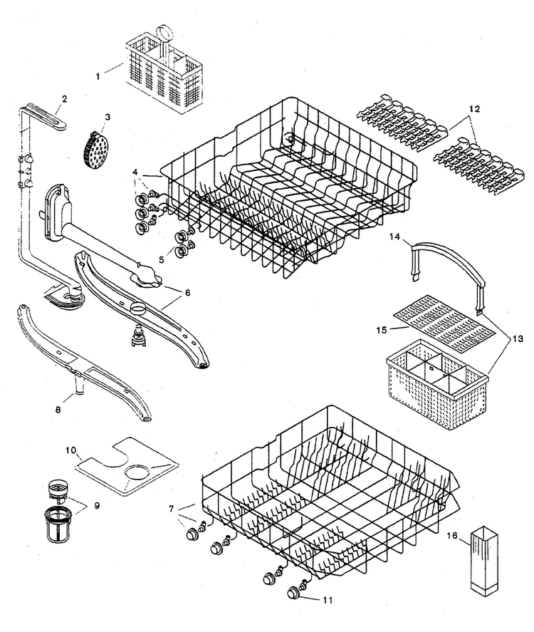 Racks Diagram and Parts List for SHU3306UC 06 Bosch Dishwasher