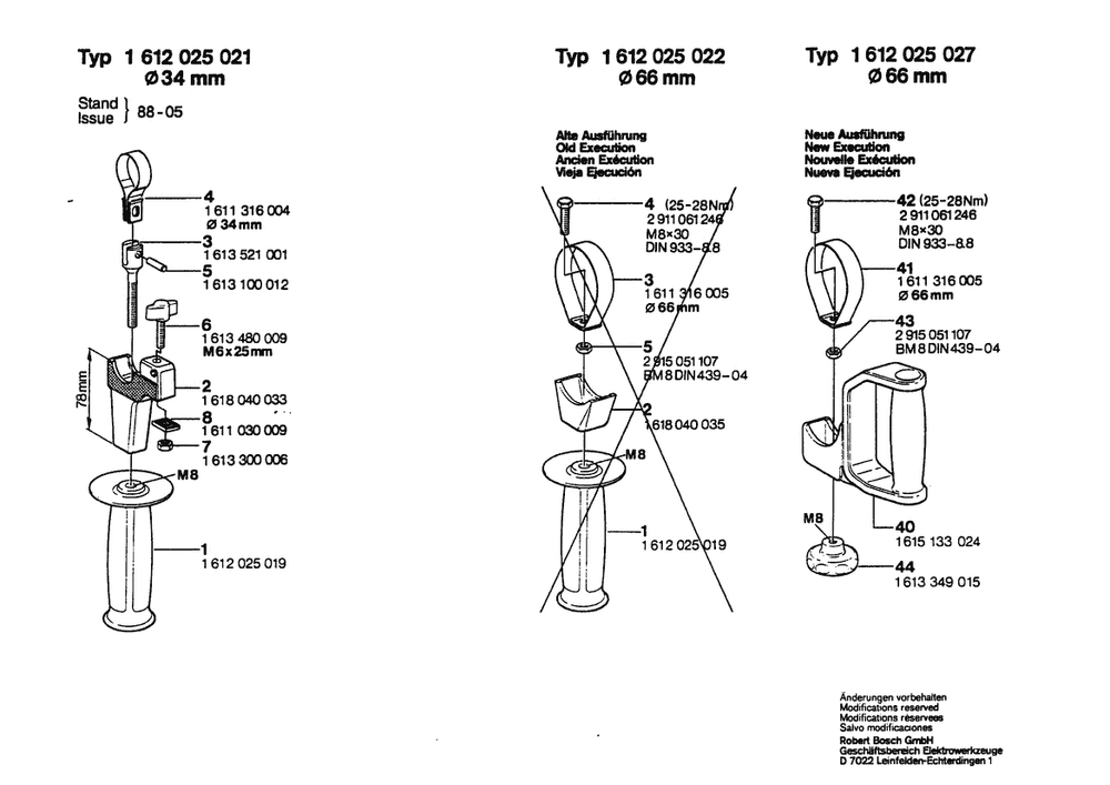 Section 1 Diagram and Parts List for GBH11202HGR 1612025021 Bosch Miscellaneous