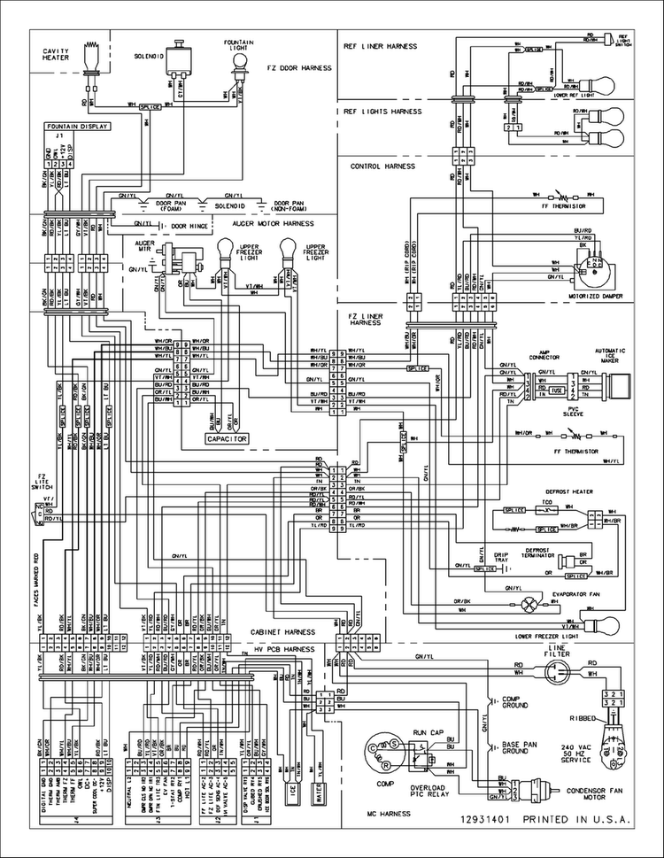 Wiring Information Diagram and Parts List for RS4953000W0  Gaggenau Refrigerator