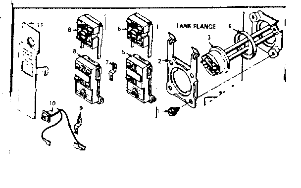 Tank Flange Diagram and Parts List for 153316360  Kenmore Water Heater