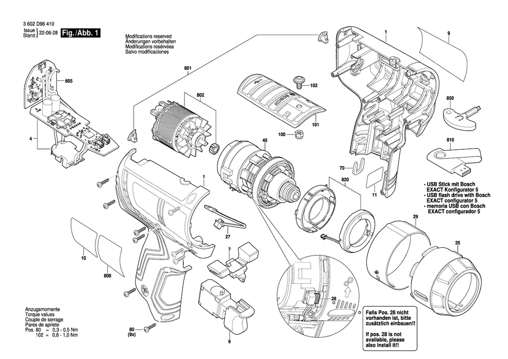 Diagram Diagram and Parts List for 3602D96410  Bosch Screwdriver