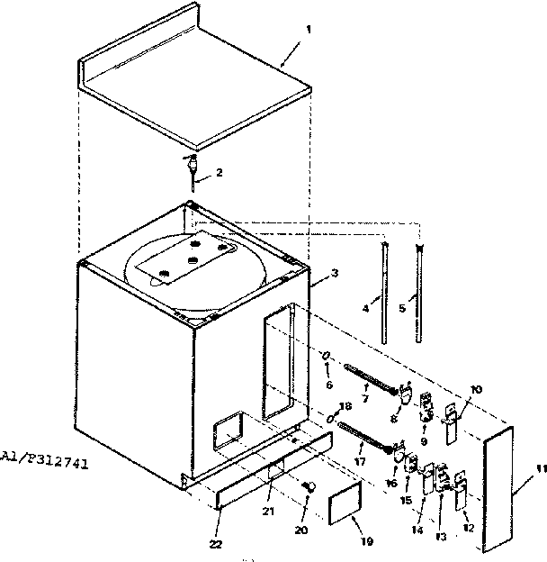 Replacement Parts Diagram and Parts List for 153312741  Kenmore Water Heater
