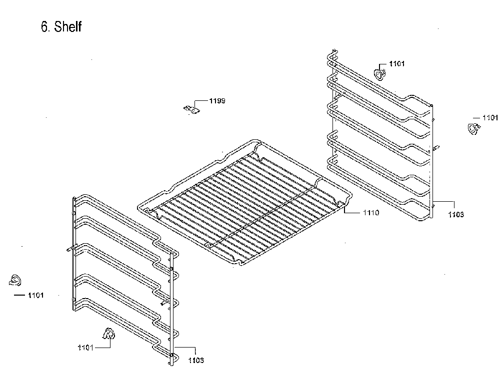 Rack Diagram and Parts List for HBE5452UC 30 Bosch Wall Oven