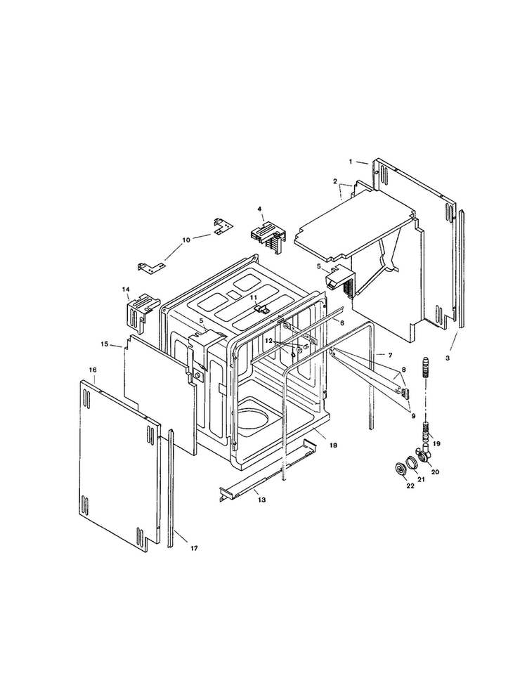 Tank Assembly Diagram and Parts List for SHI6806UC 12 Bosch Dishwasher