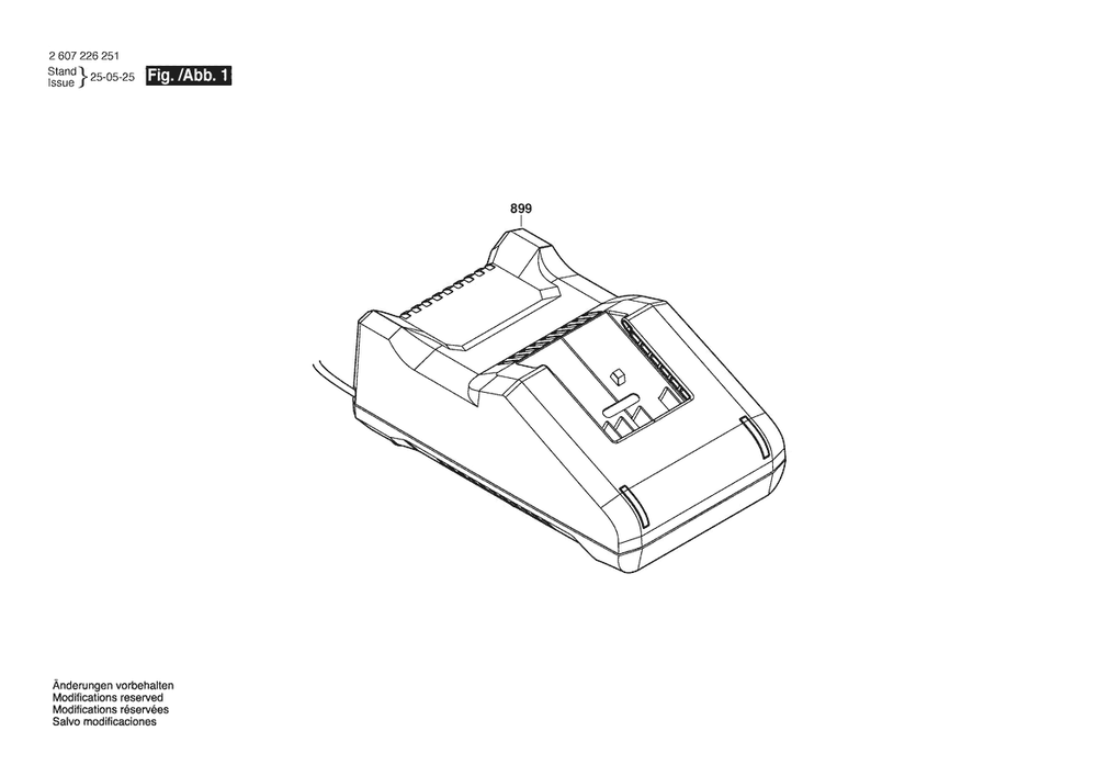 Section 1 Diagram and Parts List for 2607226719  Bosch Charger