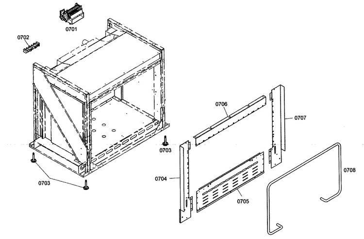 Oven Mounting Diagram and Parts List for PRL304EH02  Thermador Range