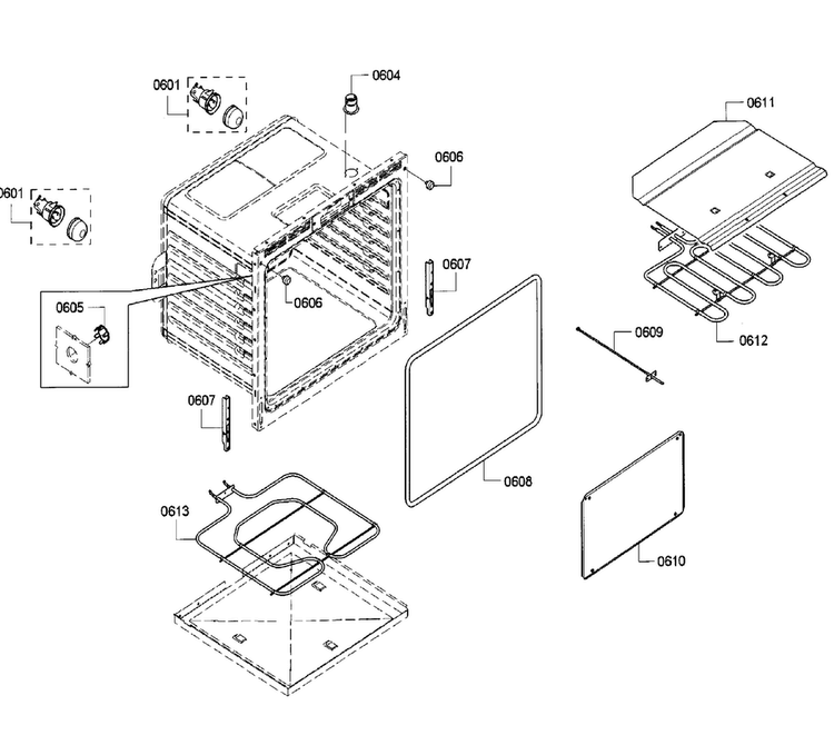Cavity 2 Diagram and Parts List for HBN5651UC 02 Bosch Wall Oven