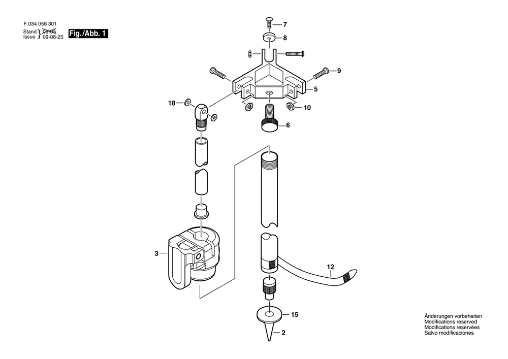 Diagram Diagram and Parts List for 4250QL F 034 056 301 Bosch Tool Stand & Cart