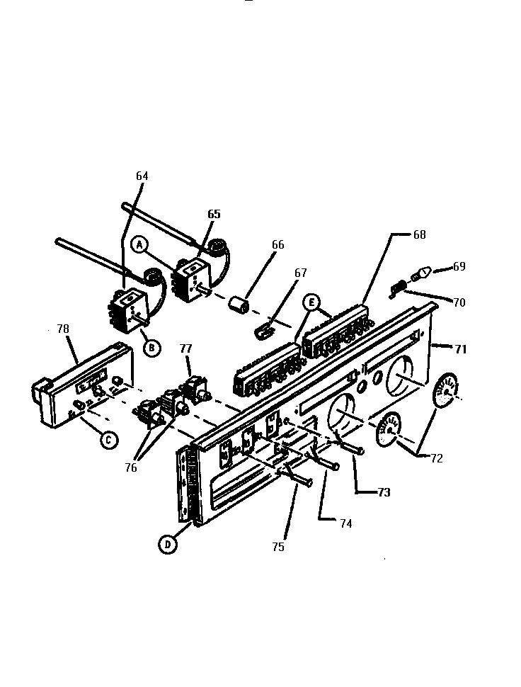 Rear Control Panel Assembly Diagram and Parts List for CT227  Thermador Wall Oven