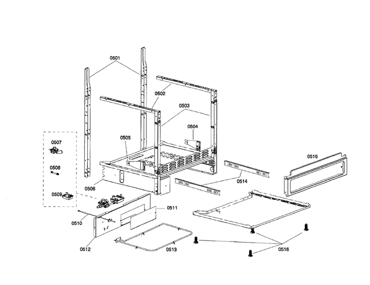 Base Diagram and Parts List for HGS445UC 01 Bosch Range