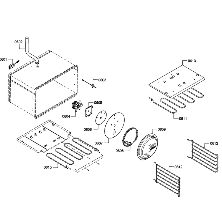 Oven Assy Diagram and Parts List for PRD366GHC 14 Thermador Range