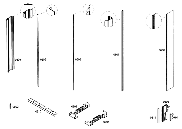 Trim Diagram and Parts List for T24IR70NSP 27 Thermador Refrigerator