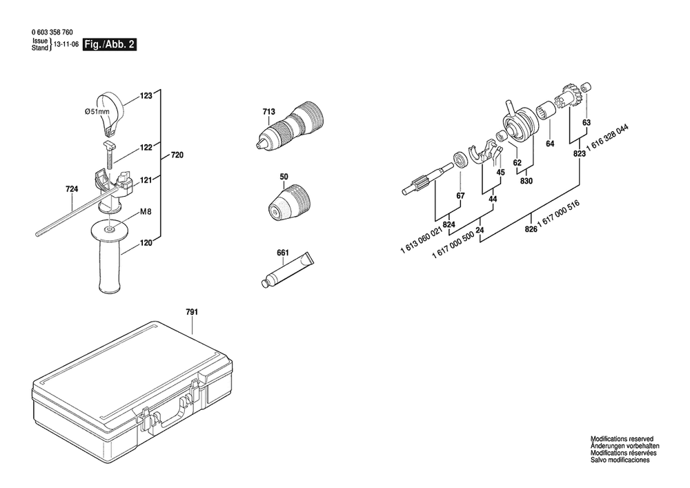 Section 2 Diagram and Parts List for PBH300E 0603358732 Bosch Miscellaneous