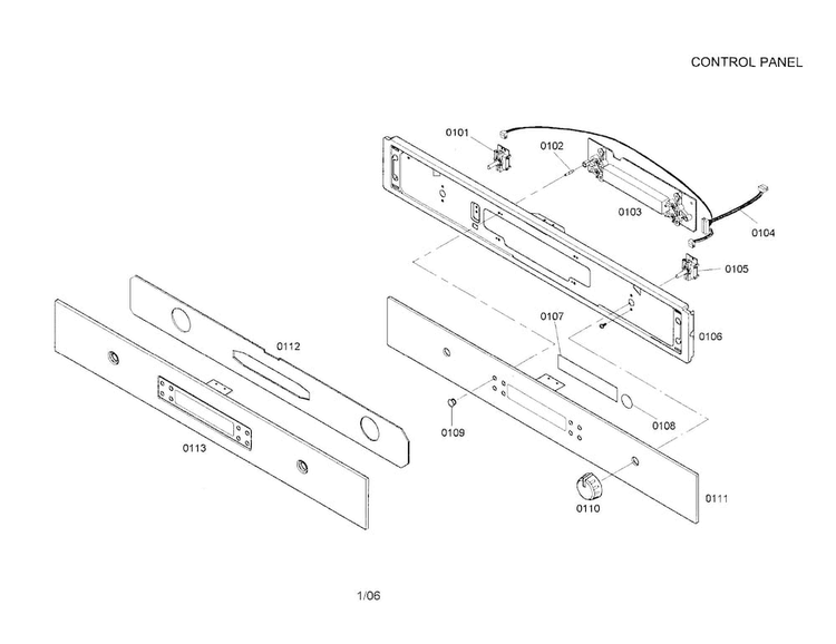 Control Panel Diagram and Parts List for HBL5036AUC 01 Bosch Wall Oven