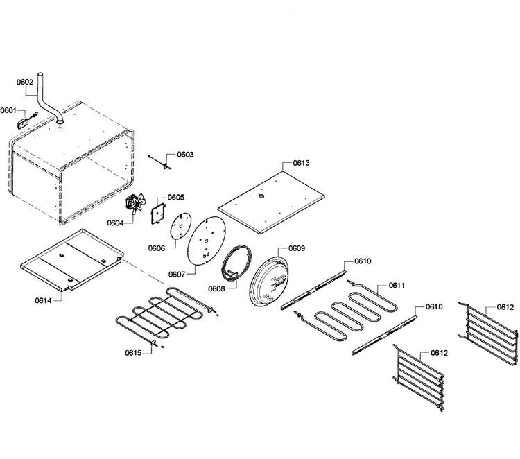 Oven Assy Diagram and Parts List for PRD304GHU 09 Thermador Range