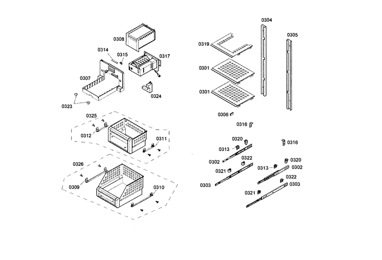 Shelf Assy Diagram and Parts List for T18ID80NLP 42 Thermador Freezer