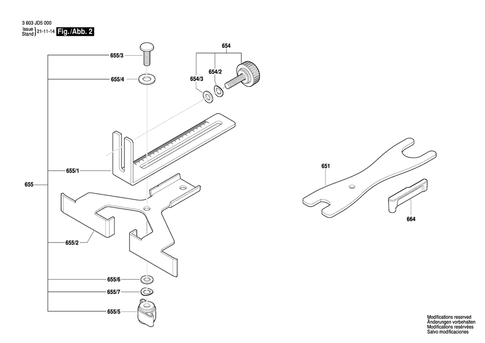 Diagram 2 Diagram and Parts List for 3603JD5000  Bosch Router