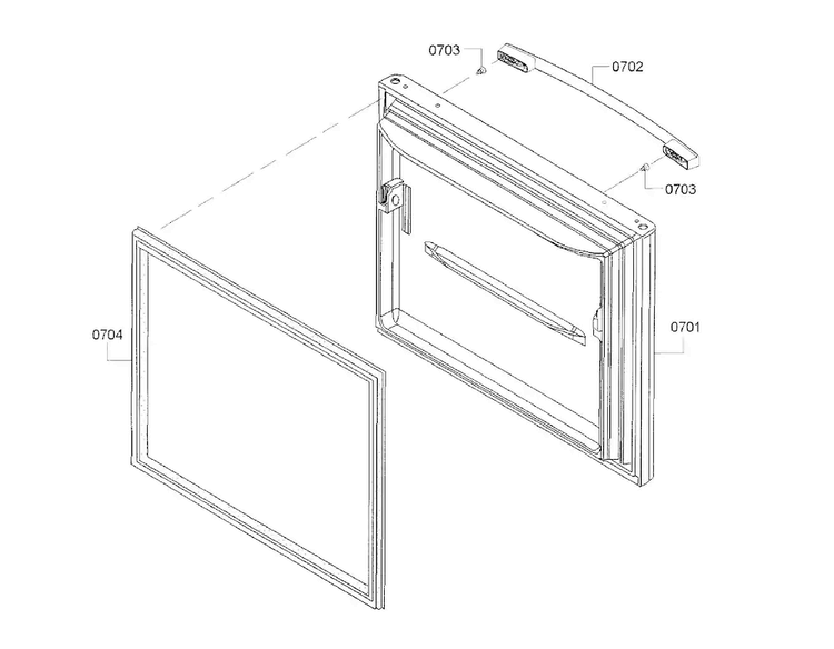 Freezer Door Asy Diagram and Parts List for B22CT80SNS 01 Bosch Refrigerator