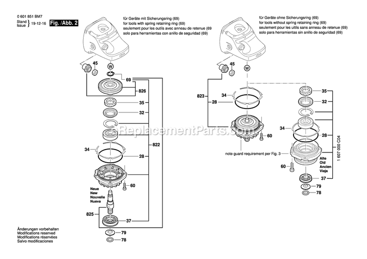 Page 2 Diagram and Parts List for 1873-8F 0601851BM7 Bosch Sander Grinder