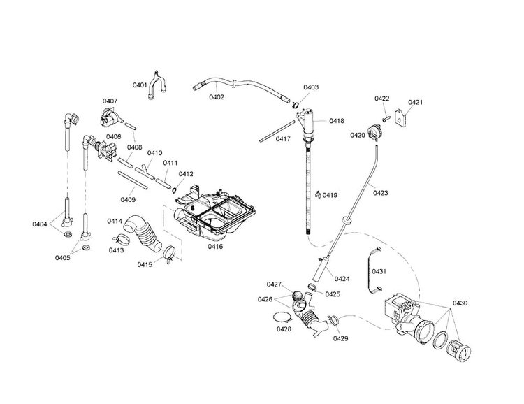 Drain Pump/dispenser Diagram and Parts List for WFMC2201UC 02 Bosch Washer