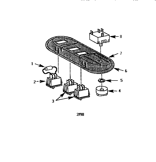 Switch Assembly Diagram and Parts List for PH54HQS  Thermador Range Hood