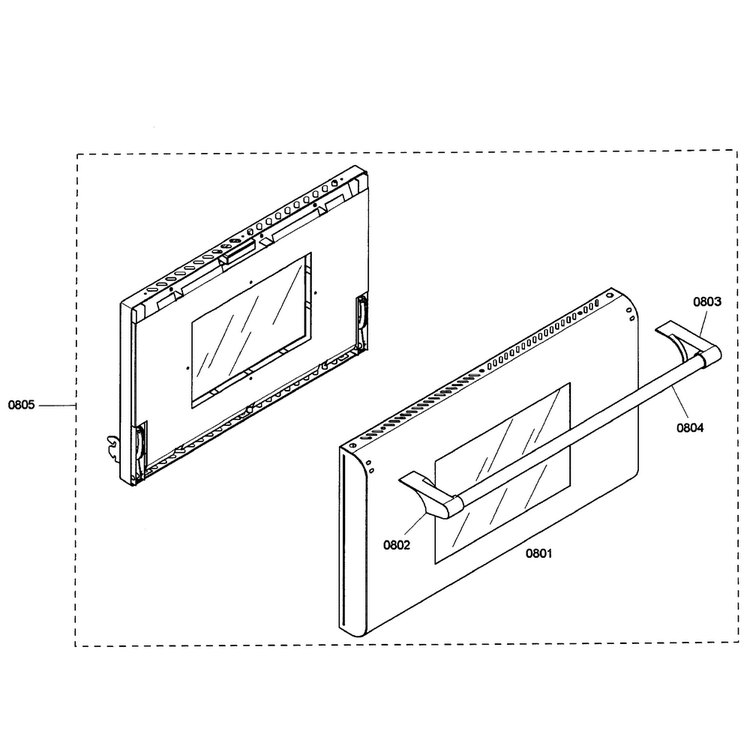 Door Assy Diagram and Parts List for PD366BS 12 Thermador Range
