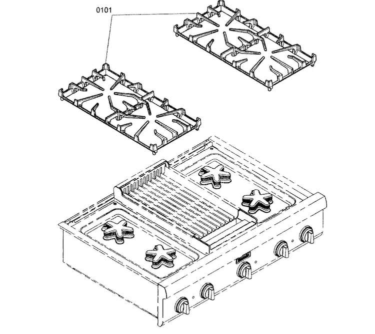 Accessories Diagram and Parts List for PCG364EL01  Thermador Cooktop