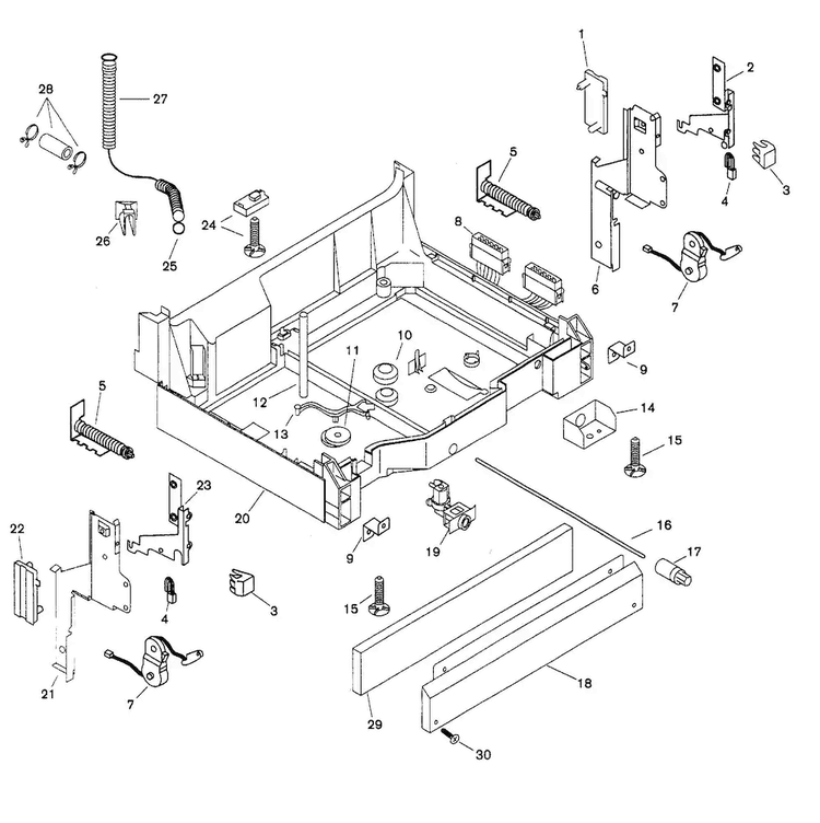 Base Diagram and Parts List for SHU9952UC 12 Bosch Dishwasher