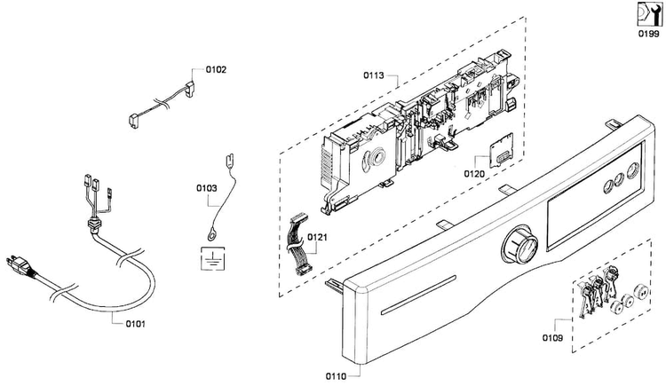 Control Panel Diagram and Parts List for WTVC5530UC 09 Bosch Dryer